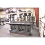 Buffalo 5-Head Production Drill, S/N: 51-2408; with 14 in. x 96 in. Work Table, (5) Jacobs 14N Drill