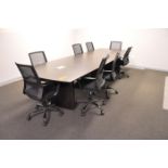 48 in. x 144 in. Conference Table, with (8) Swivel Office Chairs