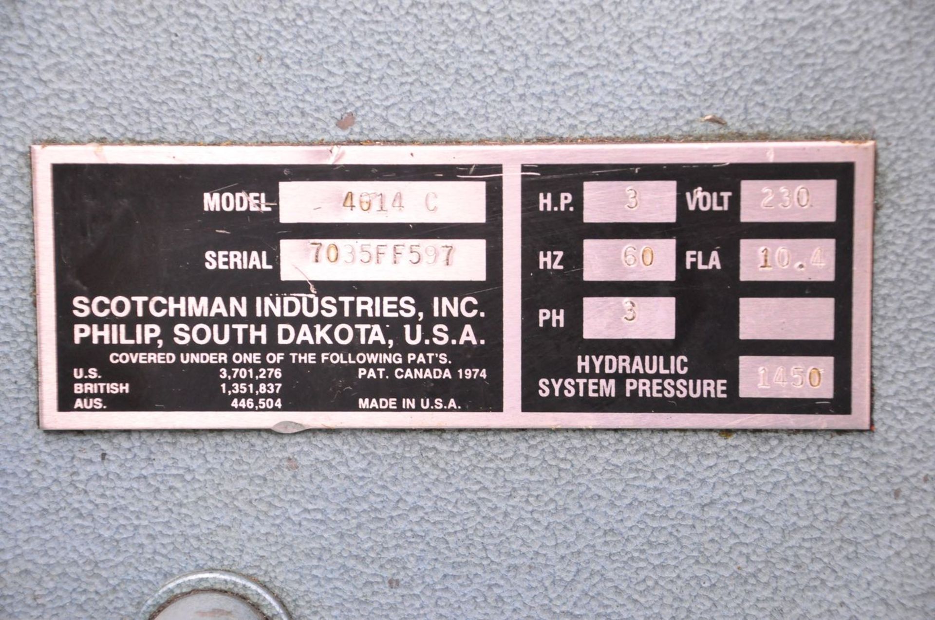 Scotchman 40-Ton Cap. Model 4014C Ironworker, S/N: 7035FF597 (2000); 3-HP, 230-V, 3-PH, Portable - Image 6 of 6