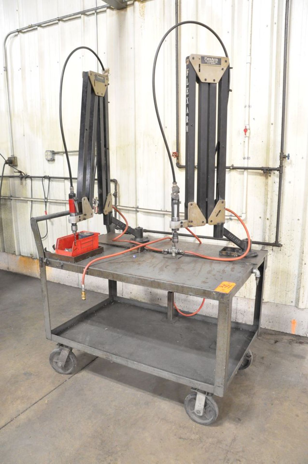 Flex-Arm Drilling & Tapping Machine, S/N: N/A (2011); Mounted on Portable Heavy Duty 4-Wheel