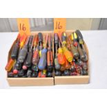 Lot - Flat Head Screwdrivers, in (2) Boxes