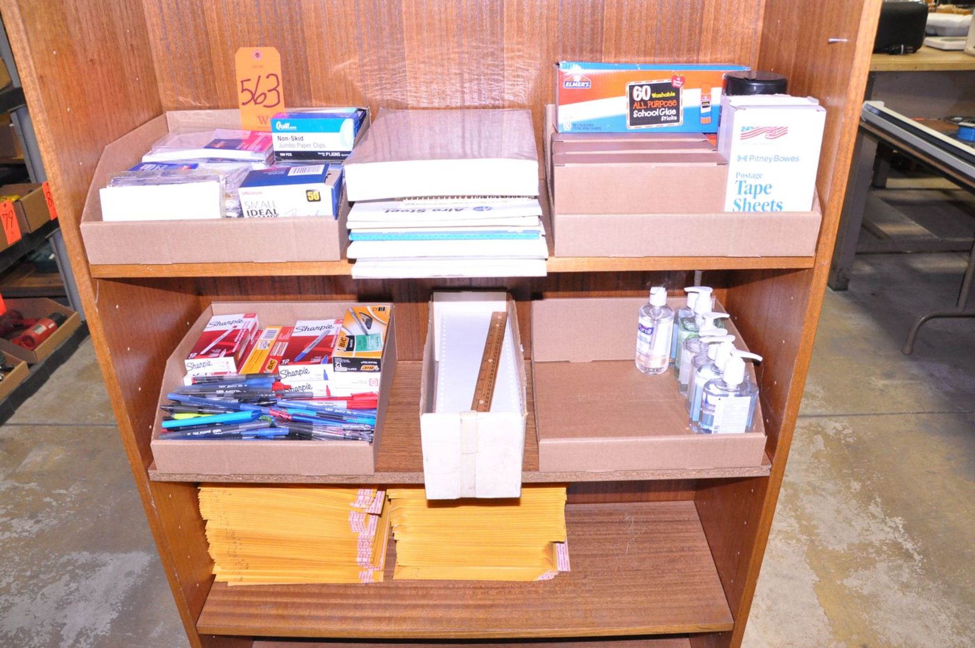 Lot - Office Supplies, on (3) Bookcases - Image 4 of 9