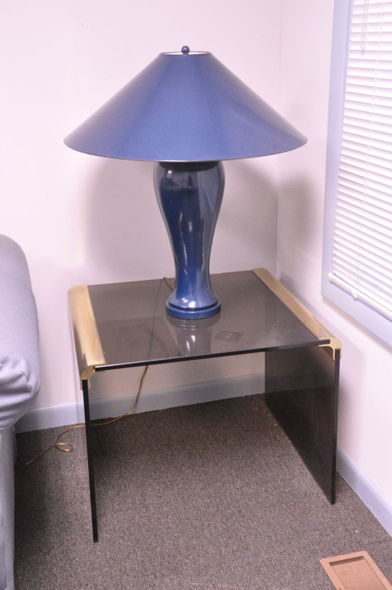 Lot - Sofa, End Table, Round Table, Chair and Desk Lamp - Image 3 of 3