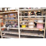 Lot - Wire Spools with Wire, on (2) Shelves