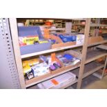 Lot - Safety Supplies in (5) Boxes on (3) Shelves, to Include: Lockout/Tagout Kit, Ear Plugs, Safety