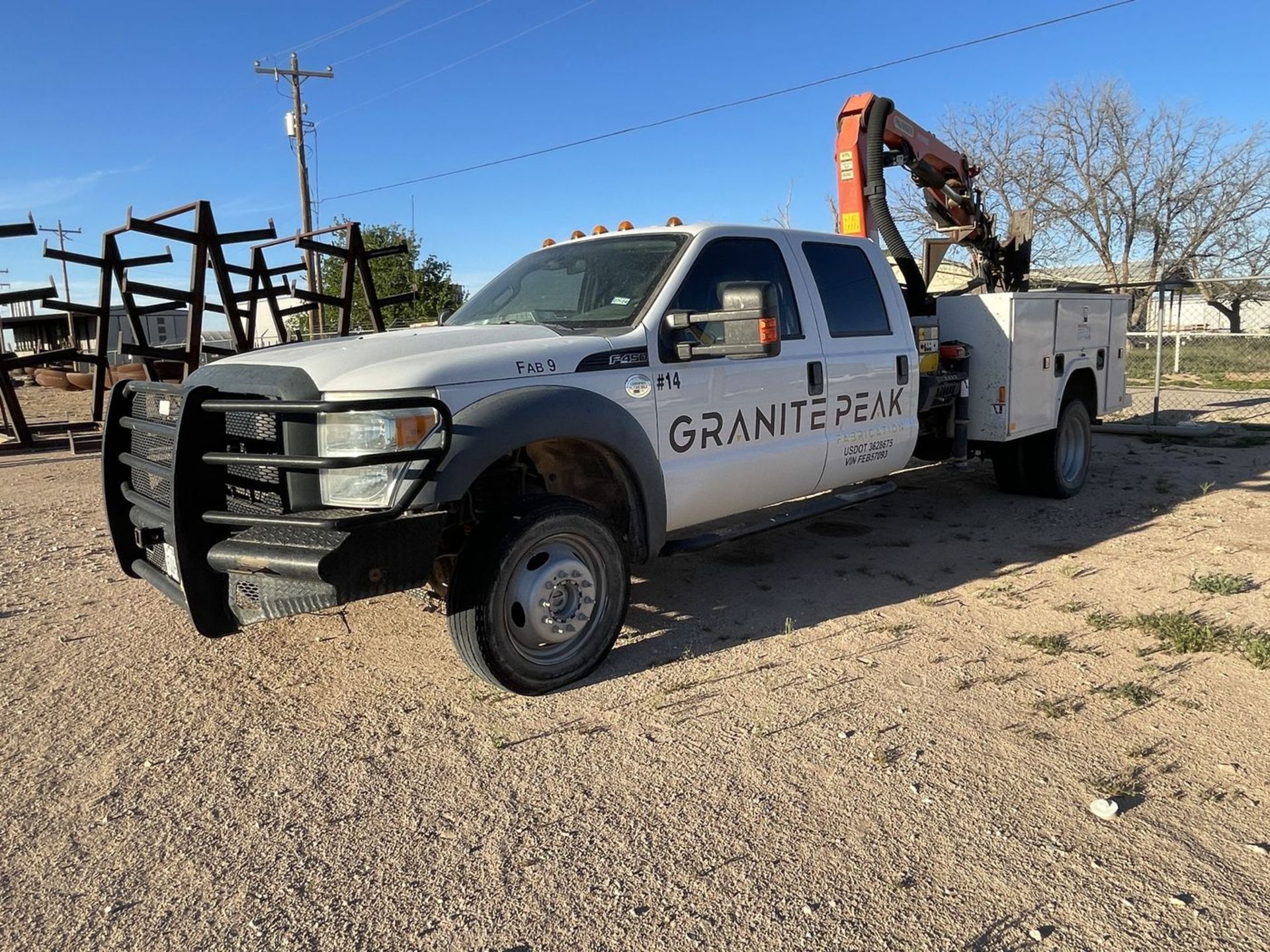 2015 Ford F-450 XL Super Duty Quad Cab Service Truck, VIN: 1FD0W4HTXFEB57093; 4 x 4, with Power - Image 3 of 10