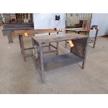 Lot - (3) Heavy Duty Steel Welding Tables