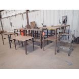 Lot - (7) Assorted Steel Welding Tables, Safety Ladder, Etc.