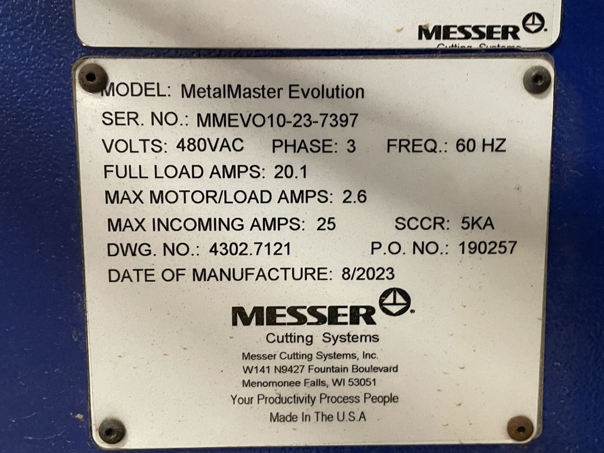 Messer 5-Axis MetalMaster Evolution CNC Plasma Cutting Machine, S/N: MMEV010-23-7397 (New 2023 & - Image 13 of 18