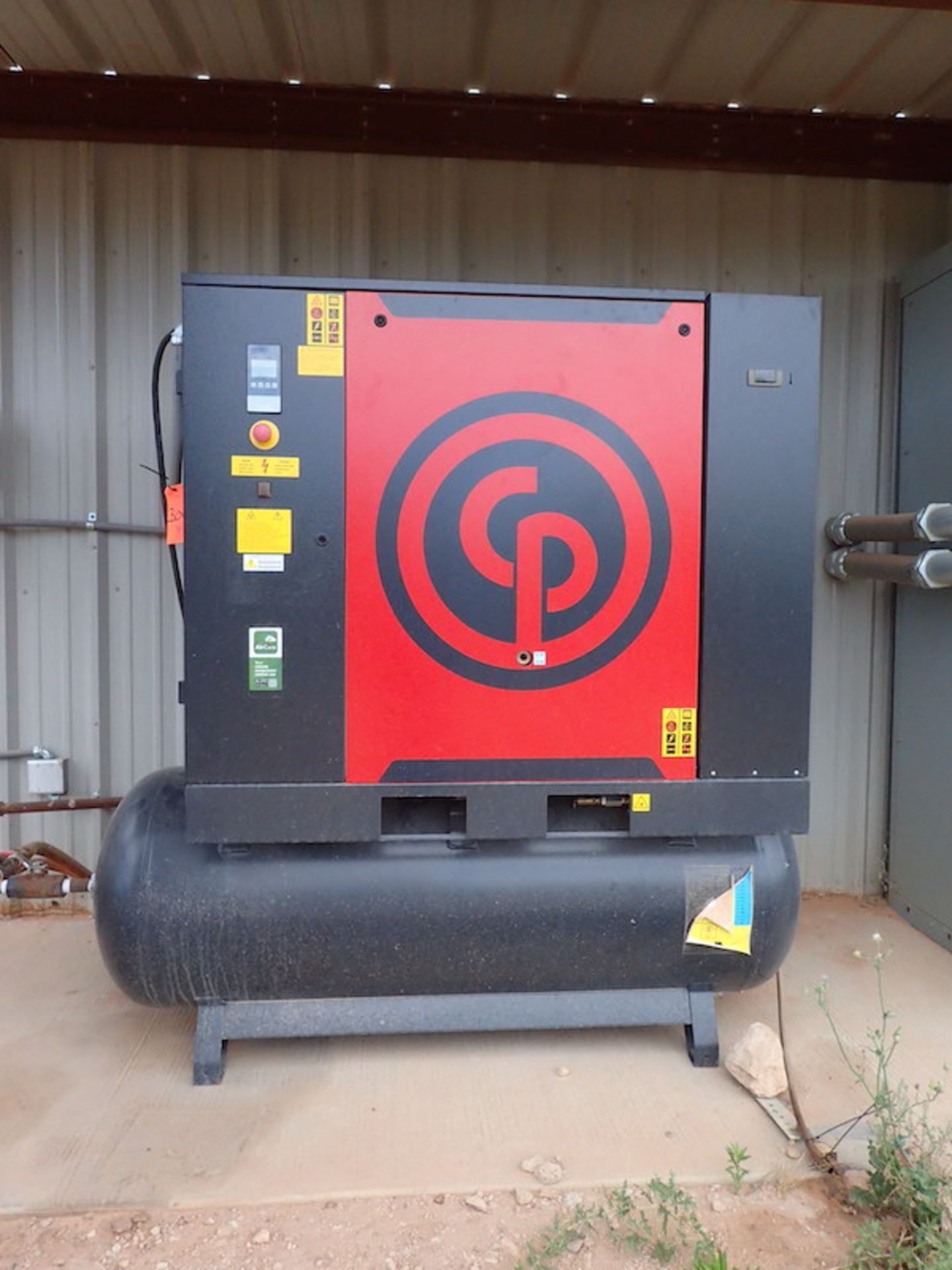 Chicago Pneumatics 25-HP Model QRS-25 Horizontal Tank Mounted Rotary Screw Air Compressor, S/N: - Image 2 of 10