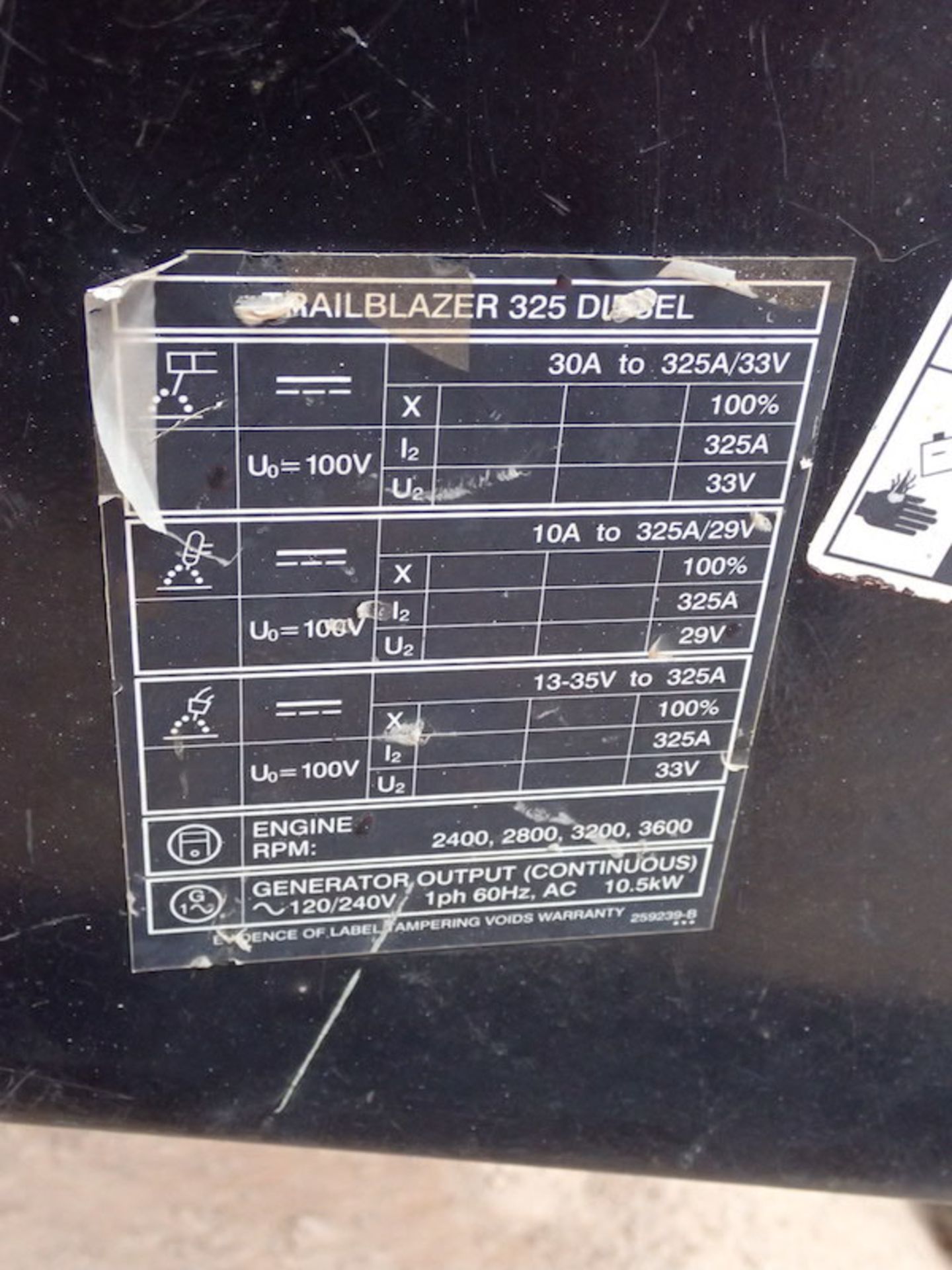 Miller Trailblazer 325 Diesel DC Welder/Generator, S/N: MH370044R (2017); Mounted on Single Axle - Image 13 of 17