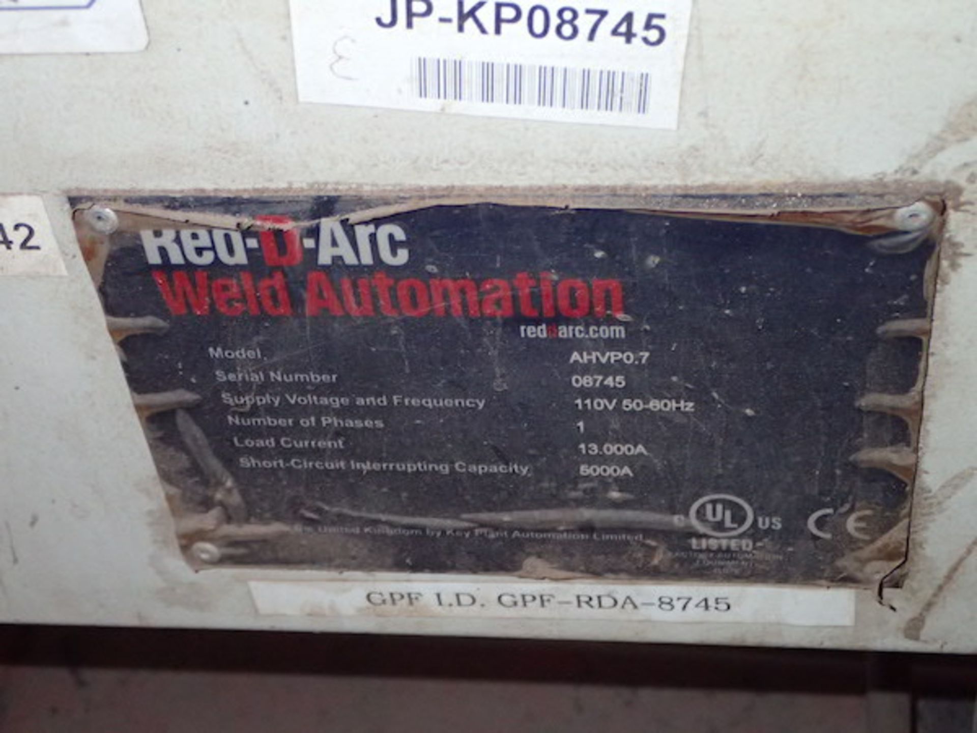 Red-D-Arc 700 lb. Cap. Model AHVP0.7 Welding Positioner, S/N: 8745; 24 ...