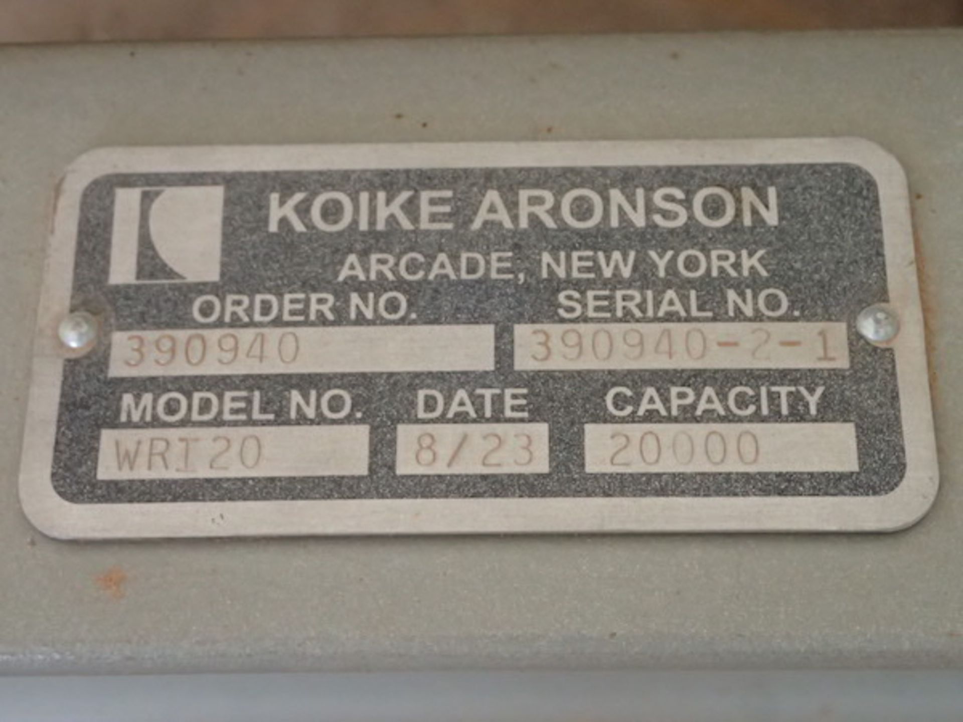 Lot - Koike Aronson Ransome 20,000 lb. Cap. Model WRD20ATR Power Turning Roll, S/N: 390940-1-1 ( - Image 7 of 8