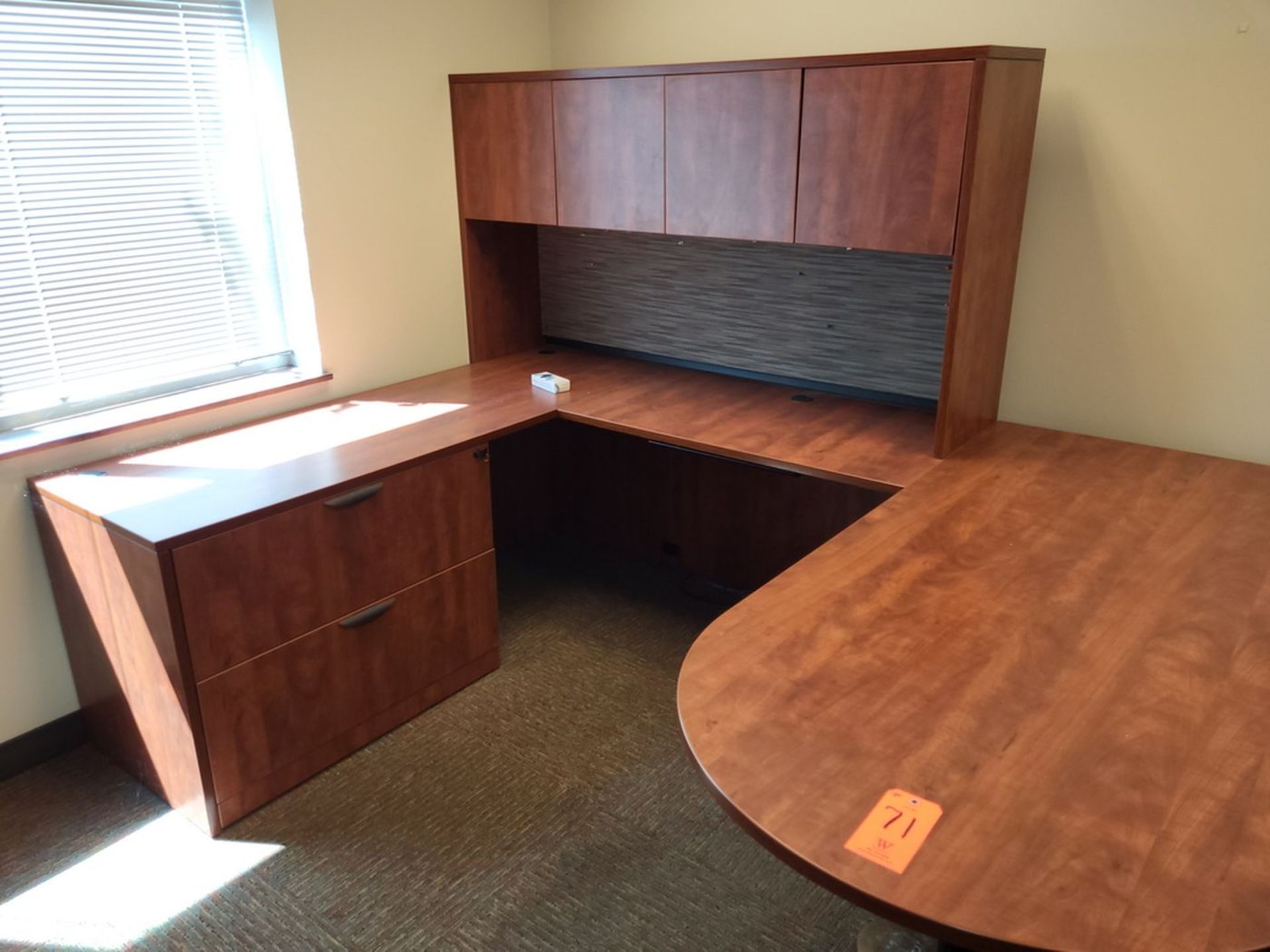 Lot - Wrap-Around Laminate Desk; with Side Cabinet (No Chair) - Image 2 of 3