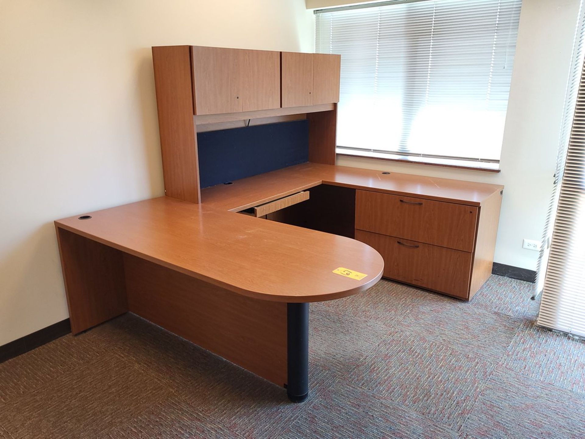 National WaveWorks Wrap-Around Executive Wood Desk; (No Chair)