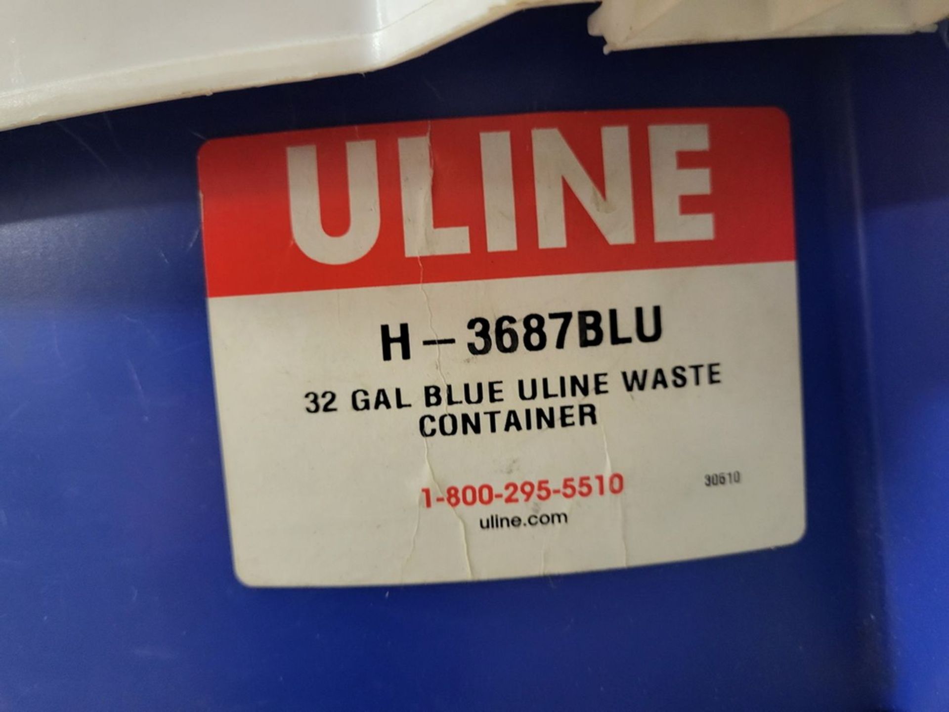 Lot - (8) Assorted Bins; to Include: (3) Uline 32-Gallon Waste Containers with Lids, and (5) Plastic - Image 2 of 2