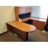 National WaveWorks Wrap-Around Executive Wood Desk; (No Chair)