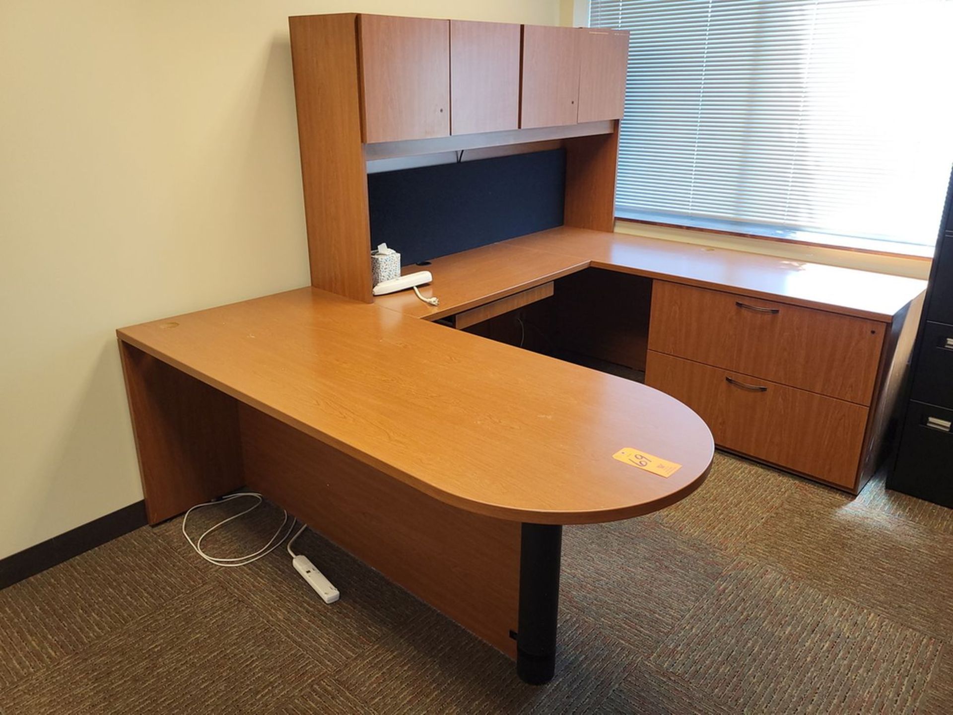 National WaveWorks Wrap-Around Executive Wood Desk; (No Chair)