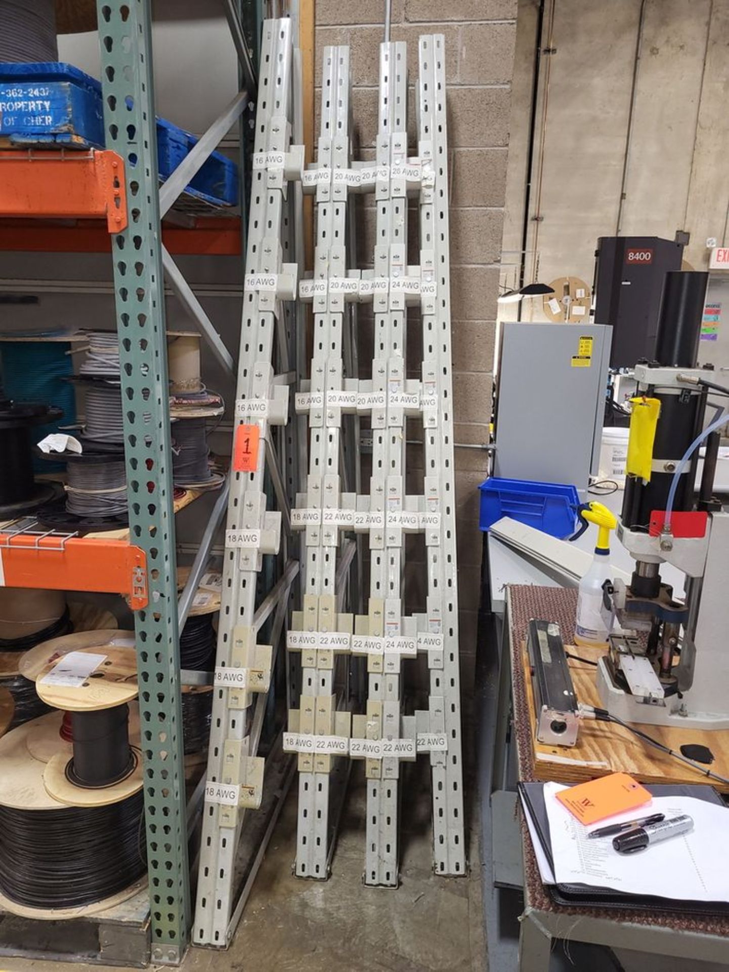 Lot - (3) Sections of Global Reel Racks; 6-Tier, Includes (4) Uprights, (36) Axle Brackets & - Image 3 of 5