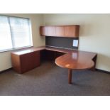 OFS Wrap-Around Executive Wood Desk; with Wall-Mounted File (No Chair)