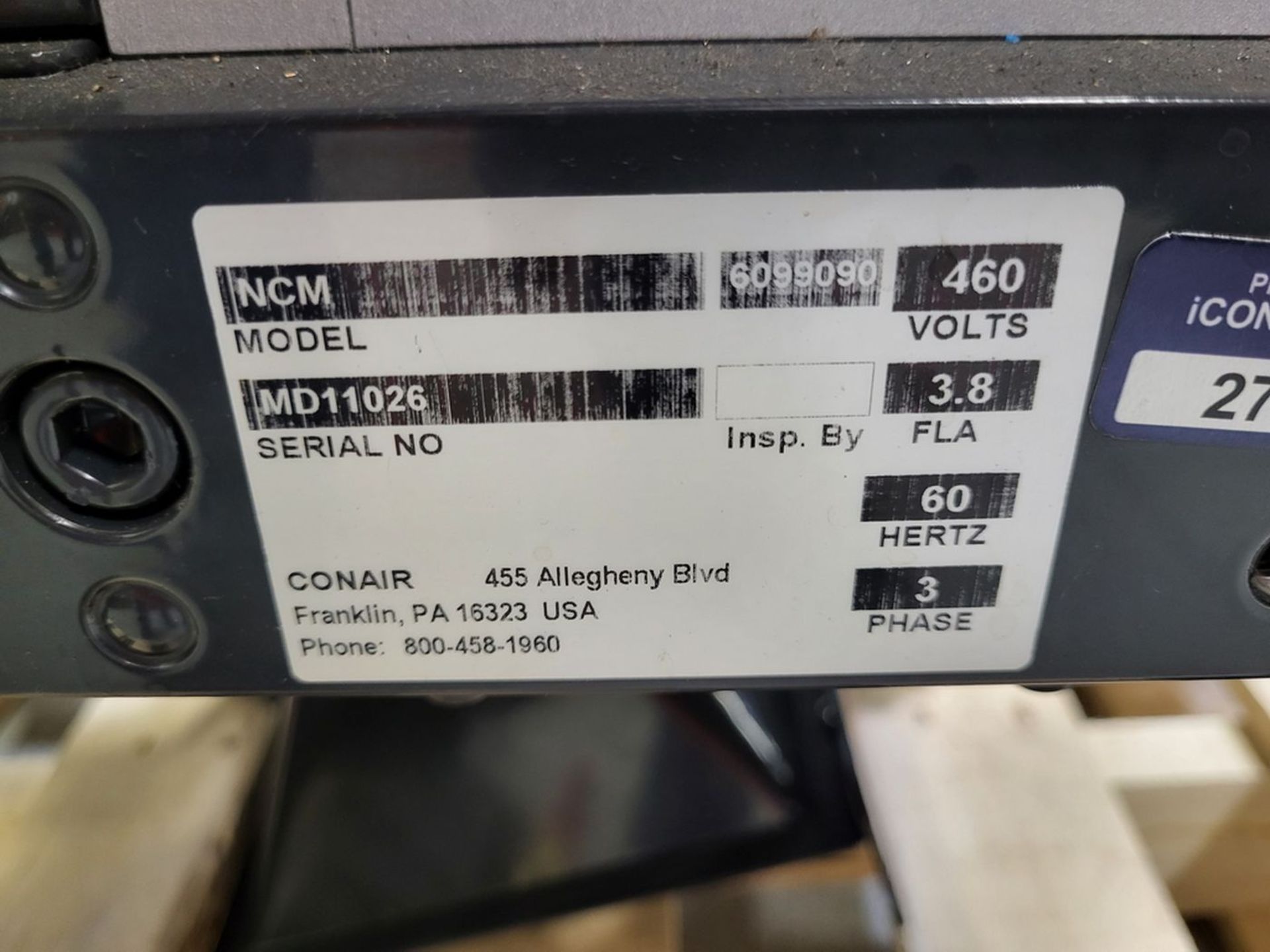 Conair Model NCM Portable Resin Grinder, S/N MD11026; with 9 in. x 9 in. Opening, Bonfiglioli Gear - Image 5 of 5