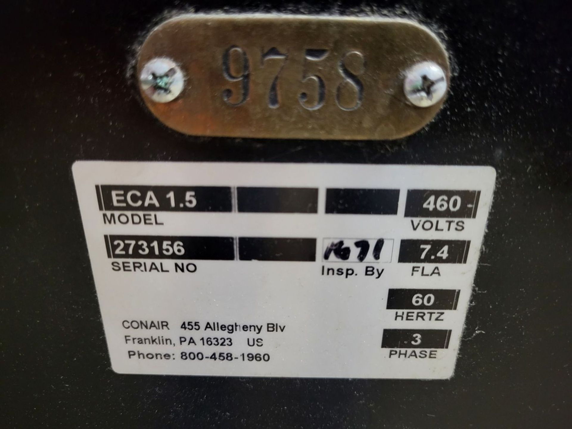 Conair EarthSmart Chiller SX Model ECA1.5 Chiller, S/N: 273156; 460/3/60 (Strapped to Pallet) - Image 5 of 5