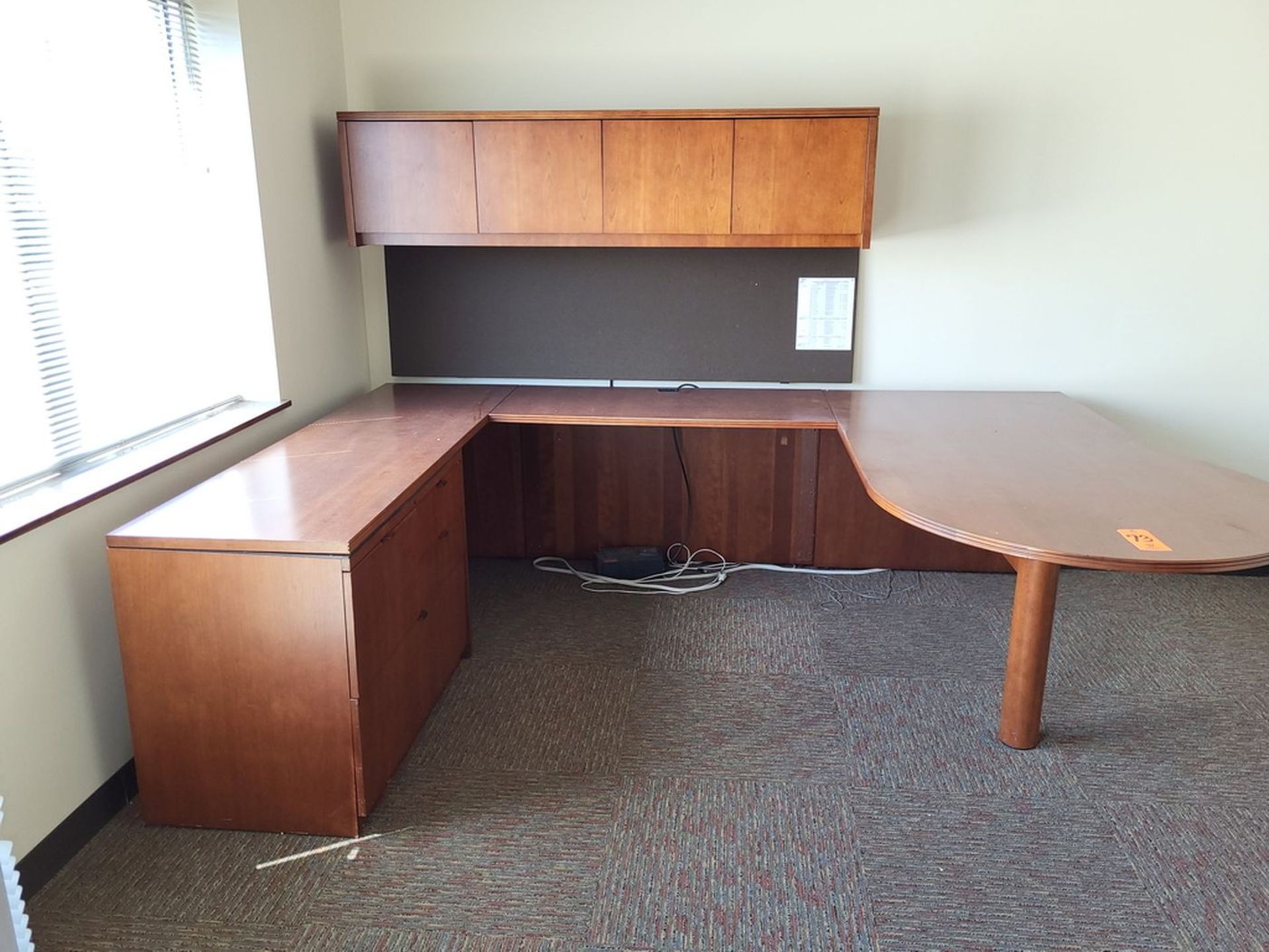 OFS Wrap-Around Executive Wood Desk; with Wall-Mounted File (No Chair) - Image 2 of 2