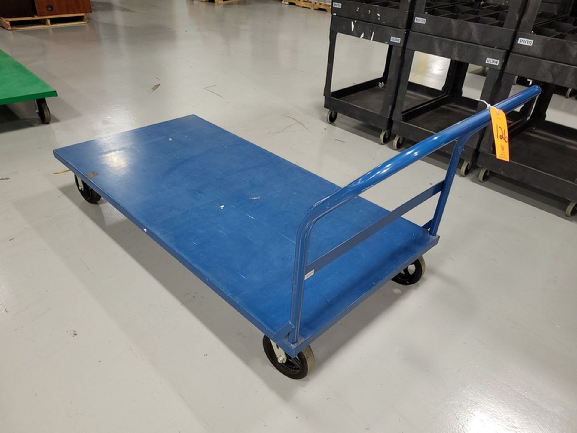 Uline Steel Platform Truck; 36 in. x 72 in., Blue