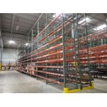 Lot - (22) Sections of Heavy Duty Adjustable Pallet Racking (Configured 11-Sections Back-to-Back);