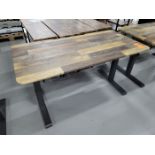 Electronic Height Adjustable Table; 55.5 in. x 30 in. deep, Wood Grain Top