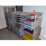 Lot - (4) GSF Portable Aluminum Screen Carts & Contents; Fits 23 in. x 31 in. Frames, Includes (