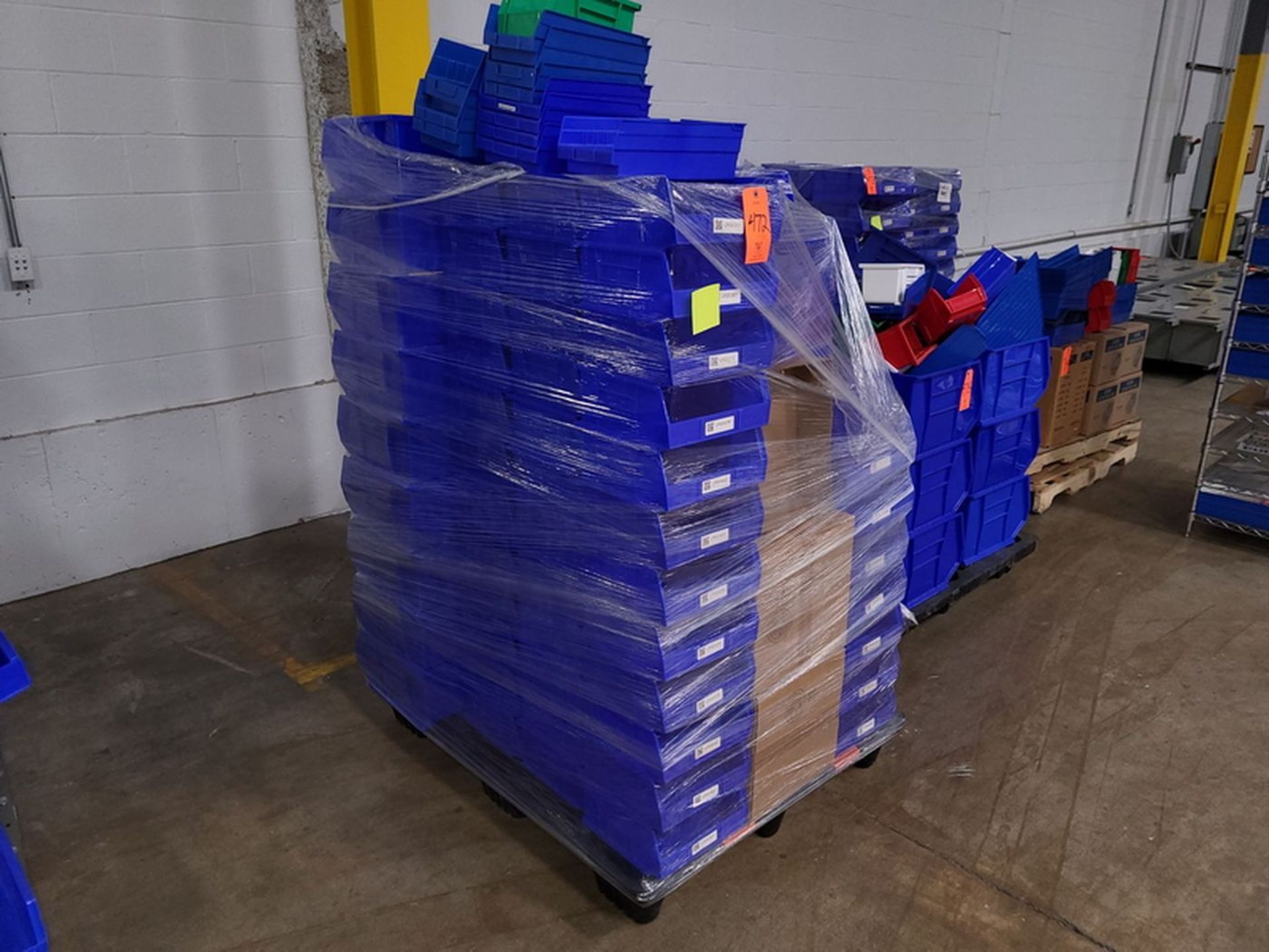 Lot - Assorted Plastic Tote Bins; on (1) Pallet