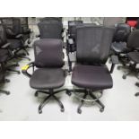 Lot - (8) Assorted Black Swivel Chairs;