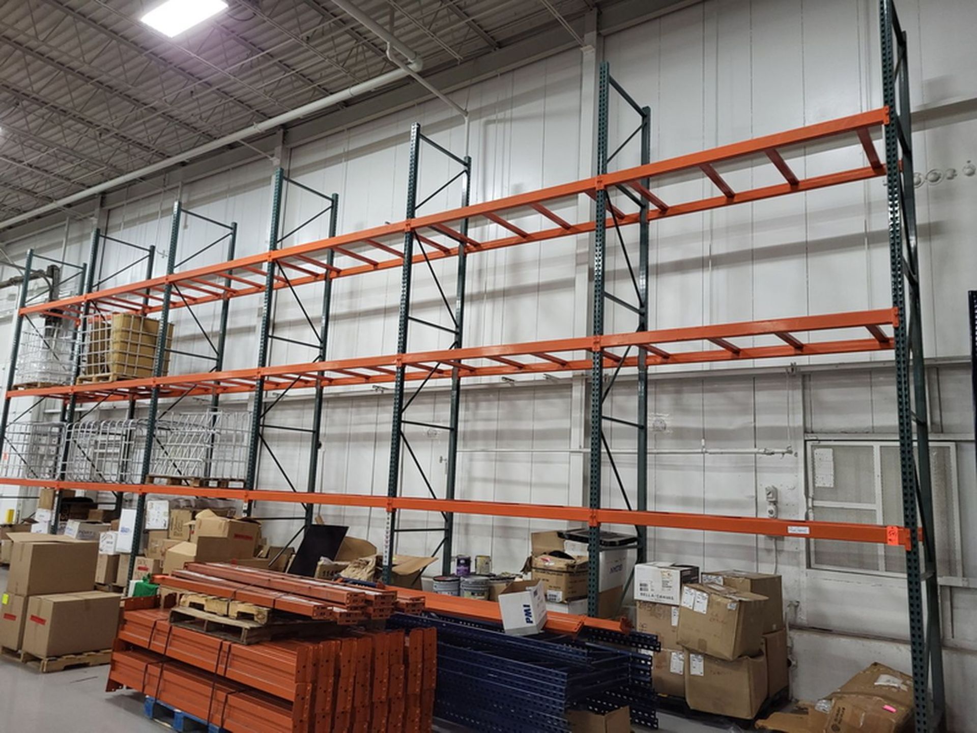 Lot - (6) Sections of Heavy Duty Adjustable Pallet Racking; 8 ft. wide x 42 in. deep x 22 ft.