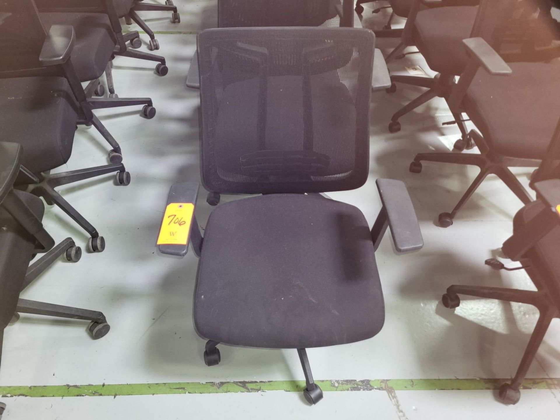 Lot - (6) Black Matching Swivel Chairs;