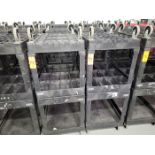 Lot - (4) Uline Poly Flat Shelf Utility Carts; 2-Tier, with Single Side Handle, Overall Size 25