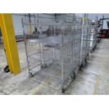 Lot - (4) Uline 4-Tier Mobile Wire Racks; to Include: (3) 48 in. x 24 in. x 70 in. and (1) 36 in.