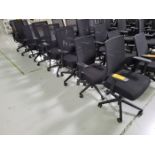 Lot - (8) Black Matching Swivel Chairs;