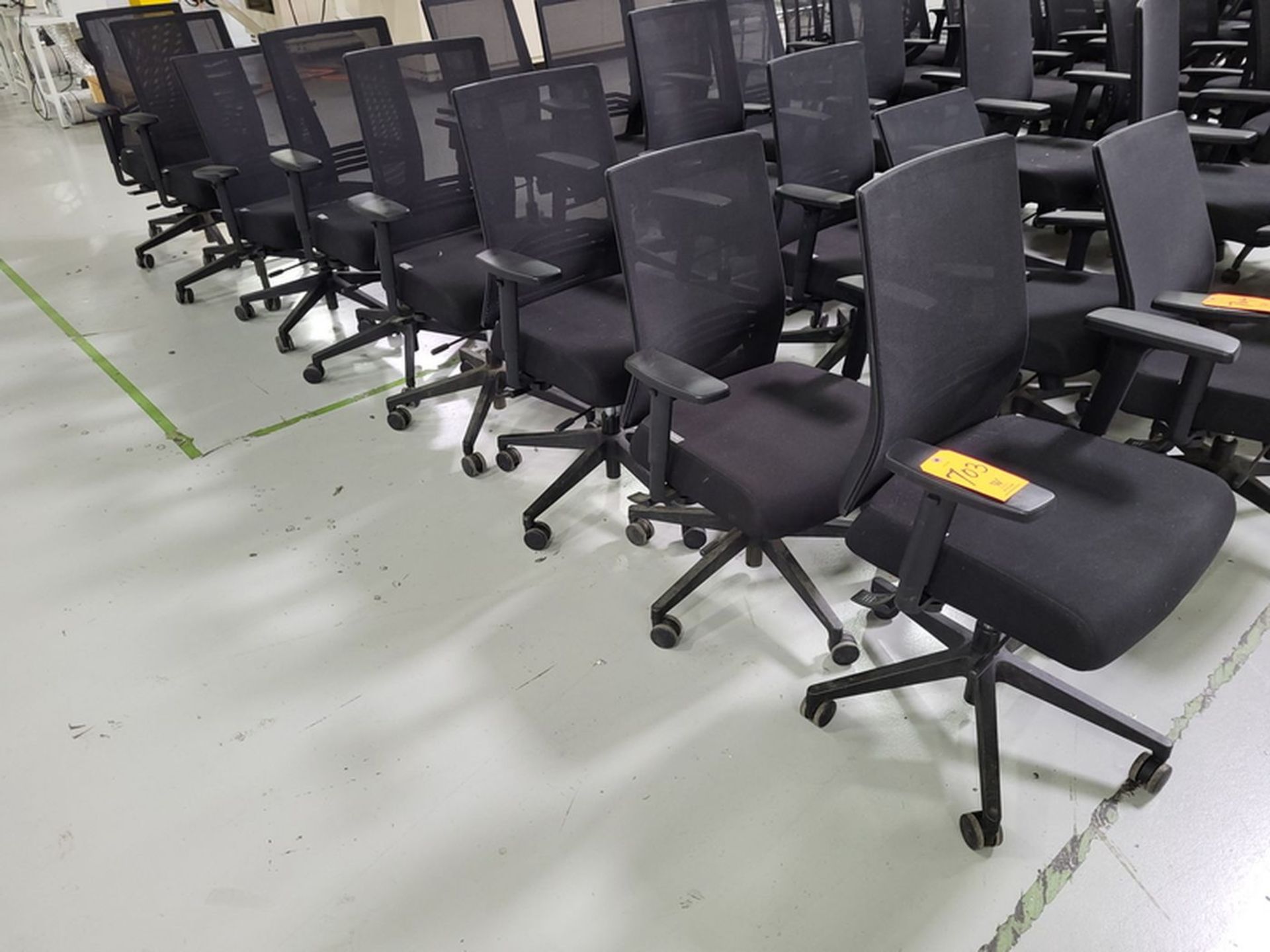 Lot - (8) Black Matching Swivel Chairs;