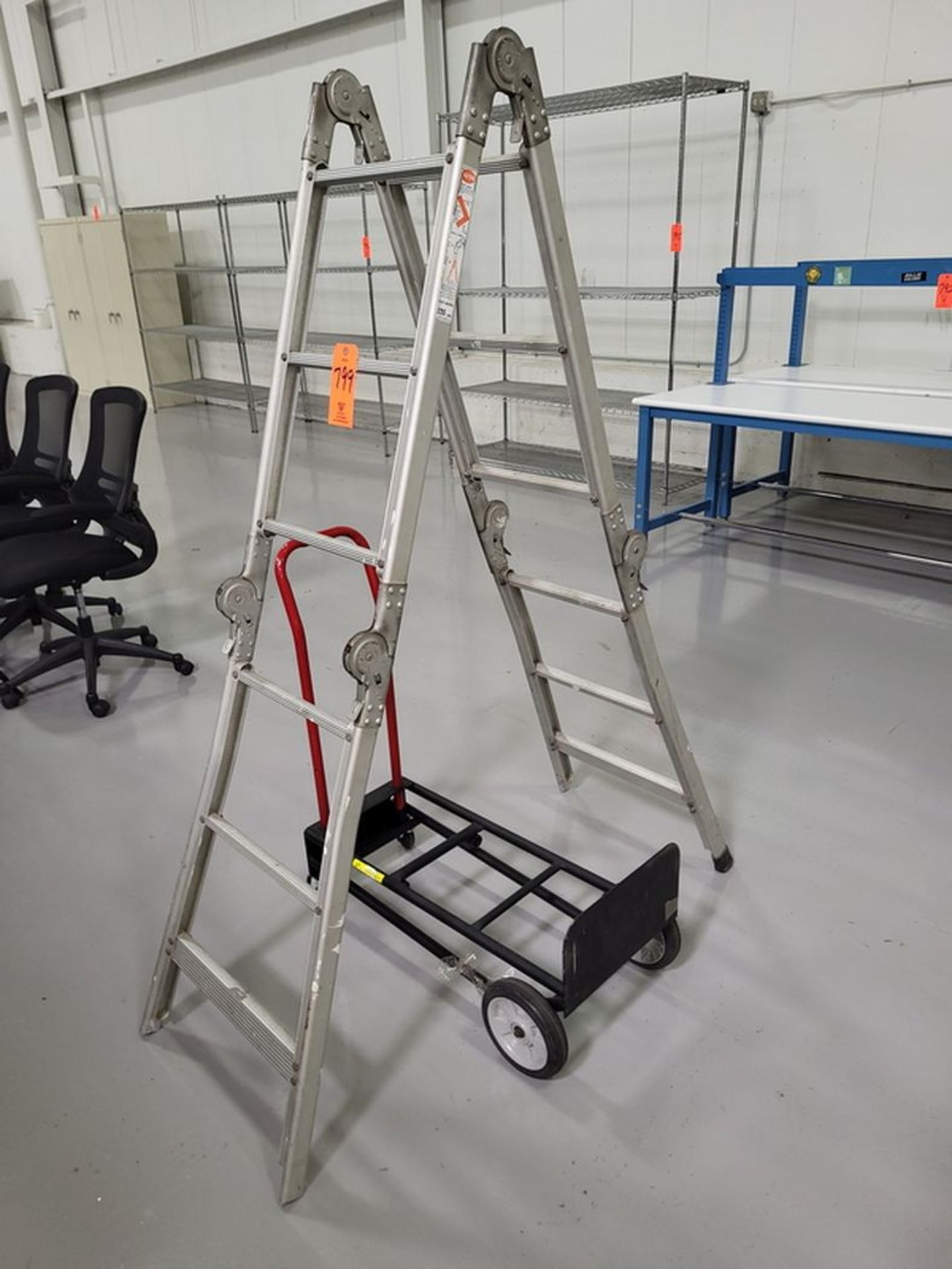 Lot - (1) 2-Wheel Hand Truck & (1) 6 ft. Aluminum Ladder