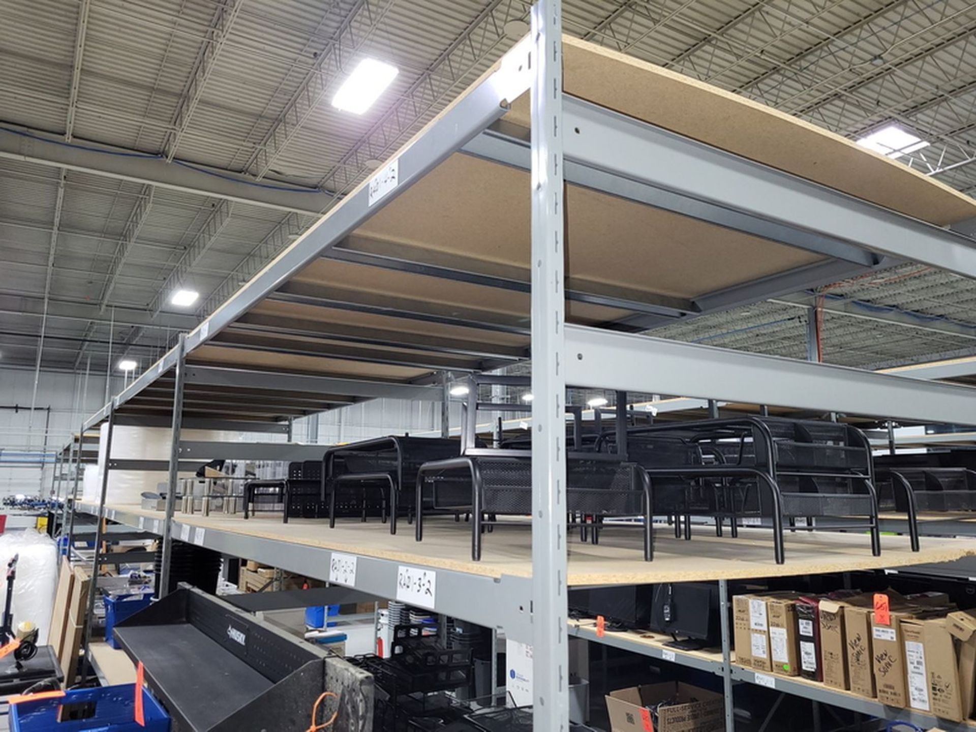 Lot - (3) Sections of Light Duty Shelving; 8 ft. x 48 in. x 8 ft. high, Particle Board Decking, No - Image 2 of 3