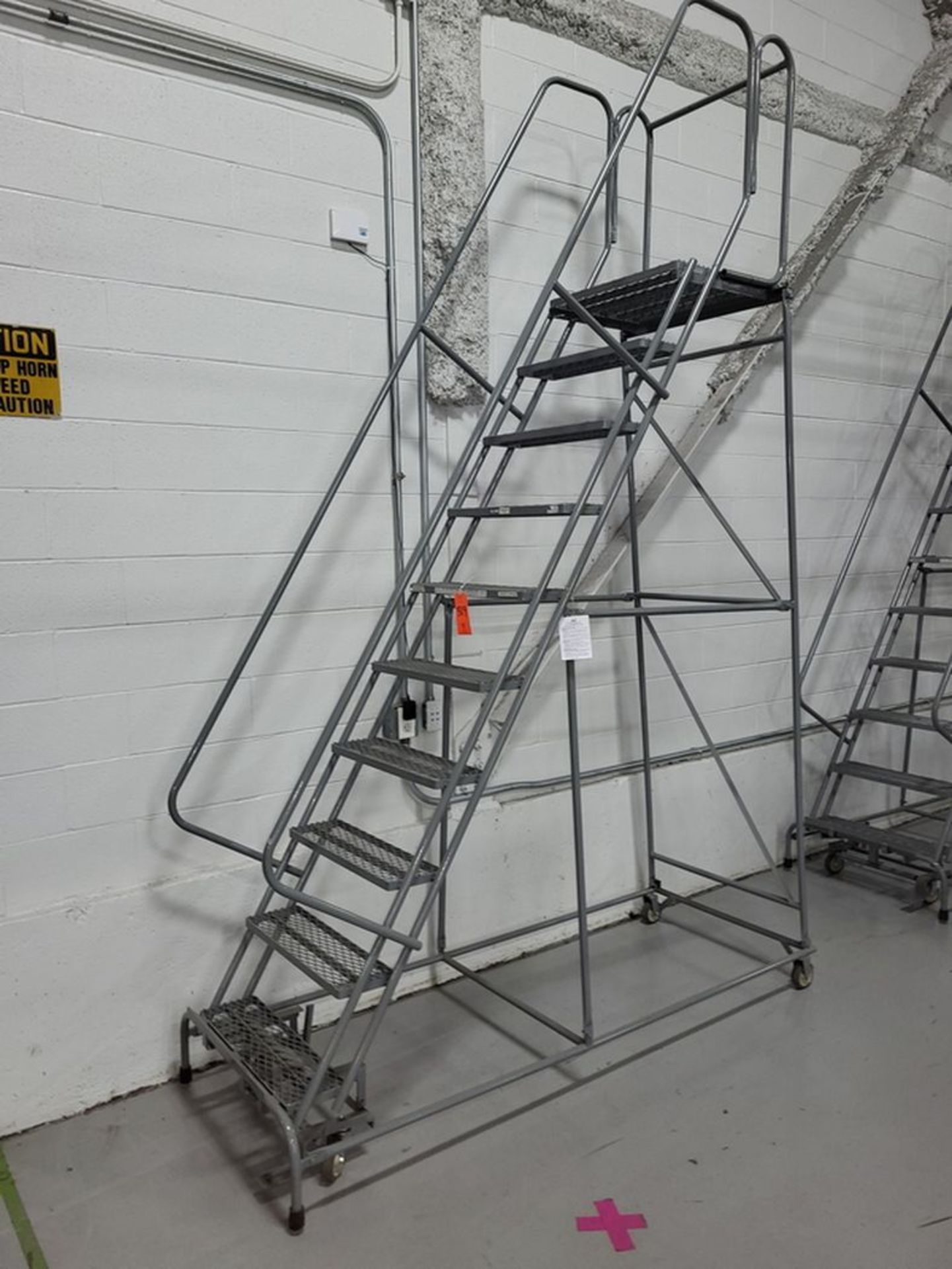 Uline 450 lb. Cap. 10-Step Rolling Safety Ladder; with Lock