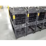 Lot - (4) Uline Poly Flat Shelf Utility Carts; 2-Tier, with Single Side Handle, Overall Size 25