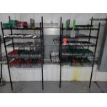 Lot - (4) Wire Racks & Contents with Squeegee's, Flood Bars & Related Tooling