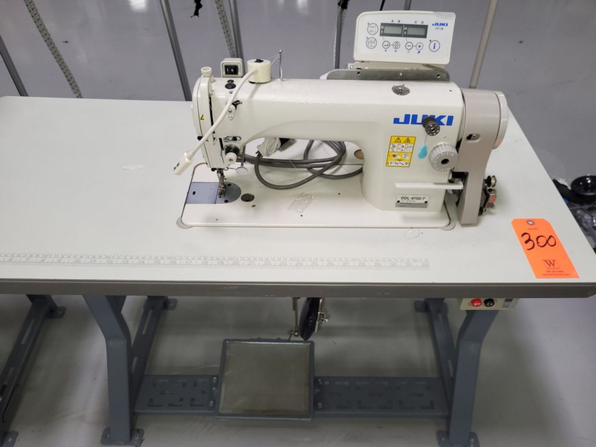 Juki Model DDL-8700-7 1-Needle Lockstitch Industrial Straight Stitch Sewing Machine, S/N: - Image 2 of 2