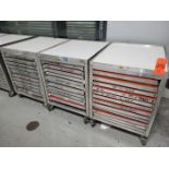 Lot - (3) GSF Portable Aluminum Screen Carts & Contents; Fits 23 in. x 31 in. Frames, Includes (