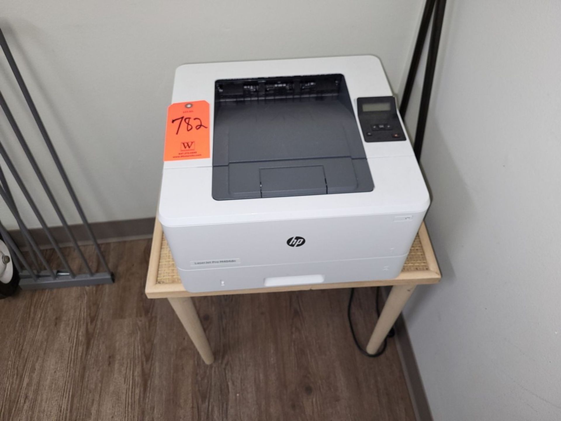 HP LaserJet Pro M404dn Laser Printer; with Wood Stand