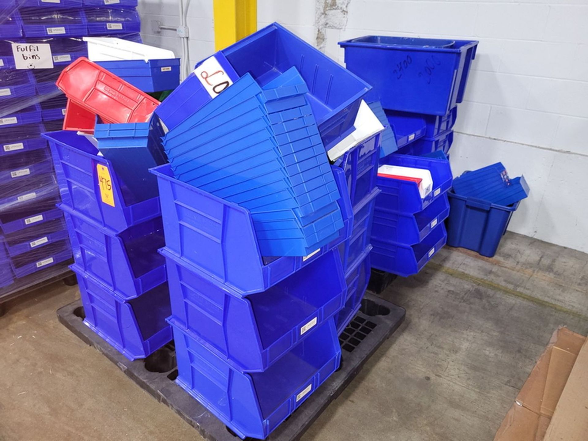 Lot - Assorted Plastic Bin; on (3) Pallets