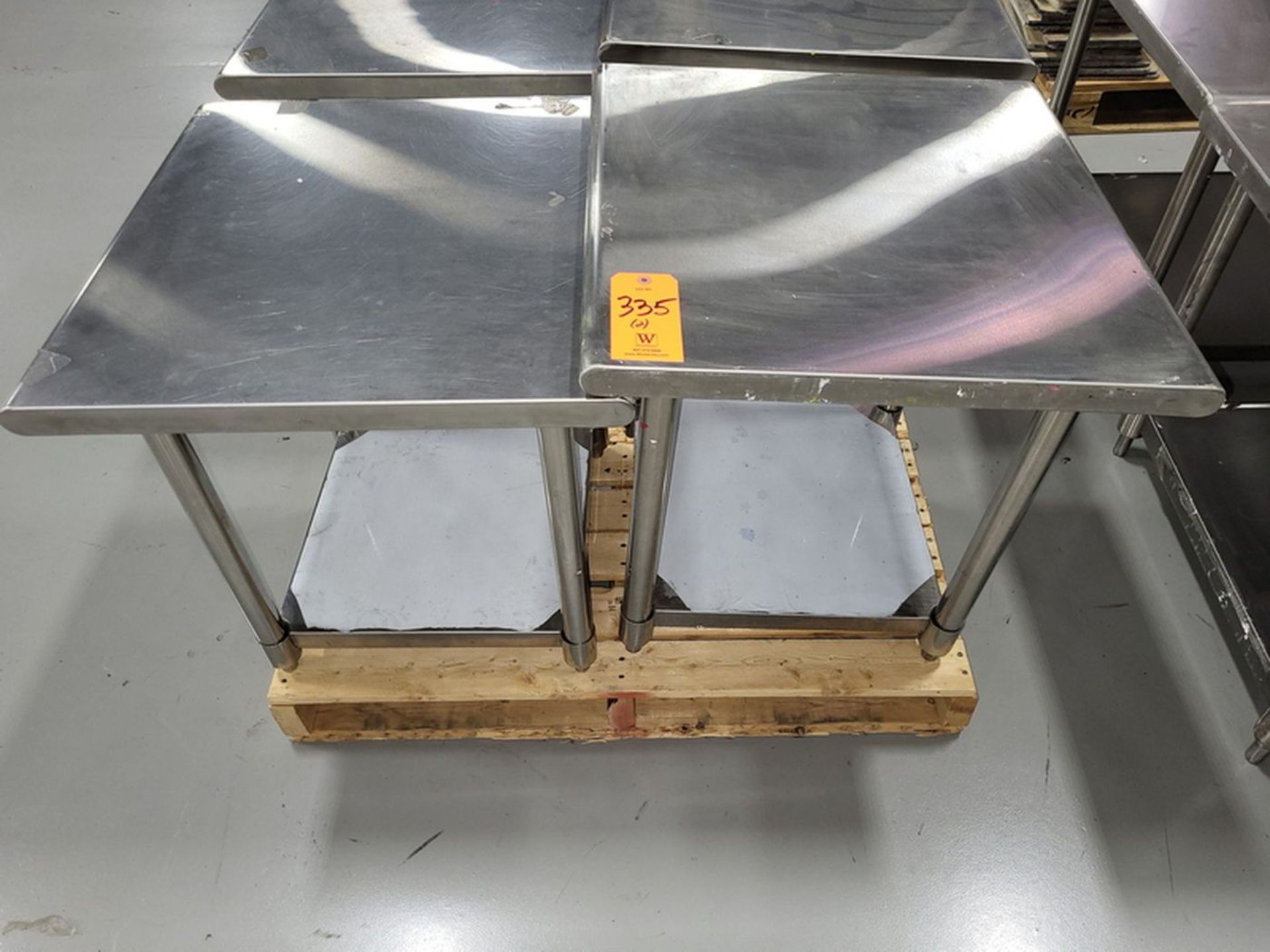 Lot - (2) Stainless Steel Tables; 24 in. w x 24 in. d x 24 in. high