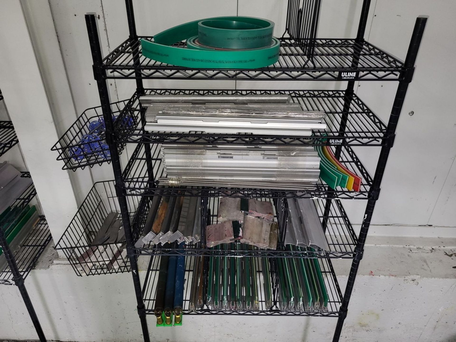 Lot - (4) Wire Racks & Contents with Squeegee's, Flood Bars & Related Tooling - Image 5 of 5
